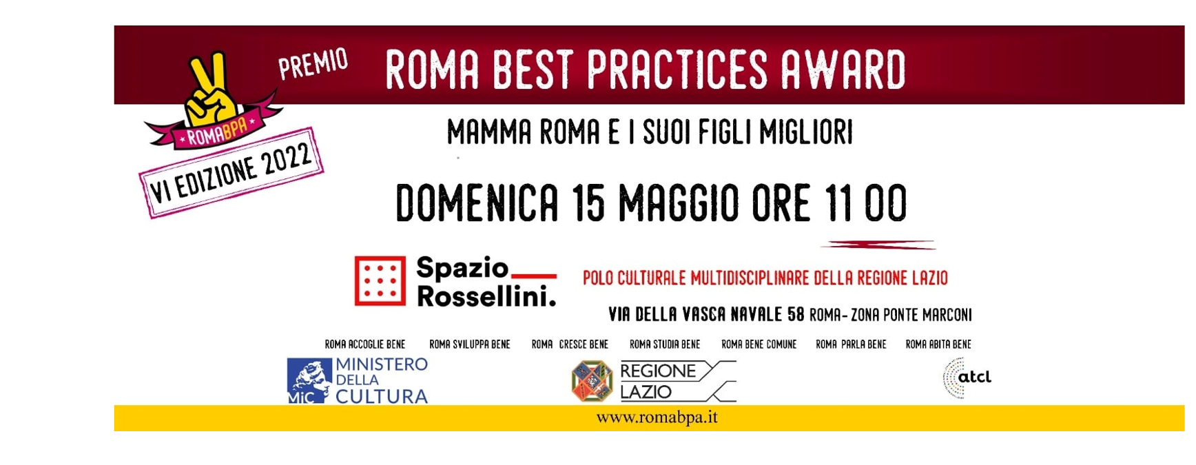 Roma Best Practices Award VI edizione - Mamma Roma e i suoi Figli Migliori